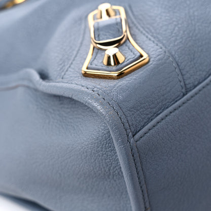Balenciaga Chevre Gold Metallic Edge Hardware City Bleu Acier 12 of 14