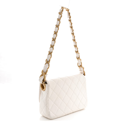 Chanel Lambskin Quilted CC Chain Shoulder Bag White 3 of 12