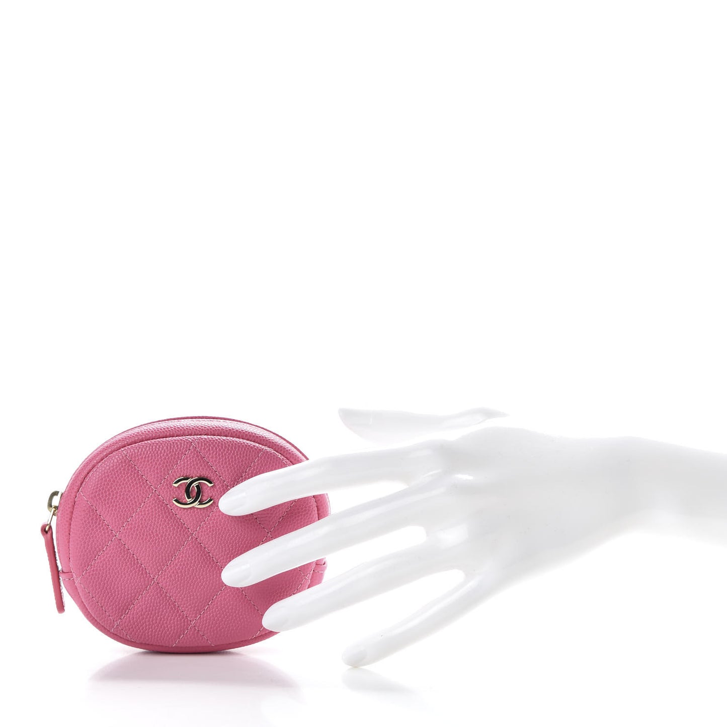 Caviar Quilted Zip Around Classic Coin Purse Pink