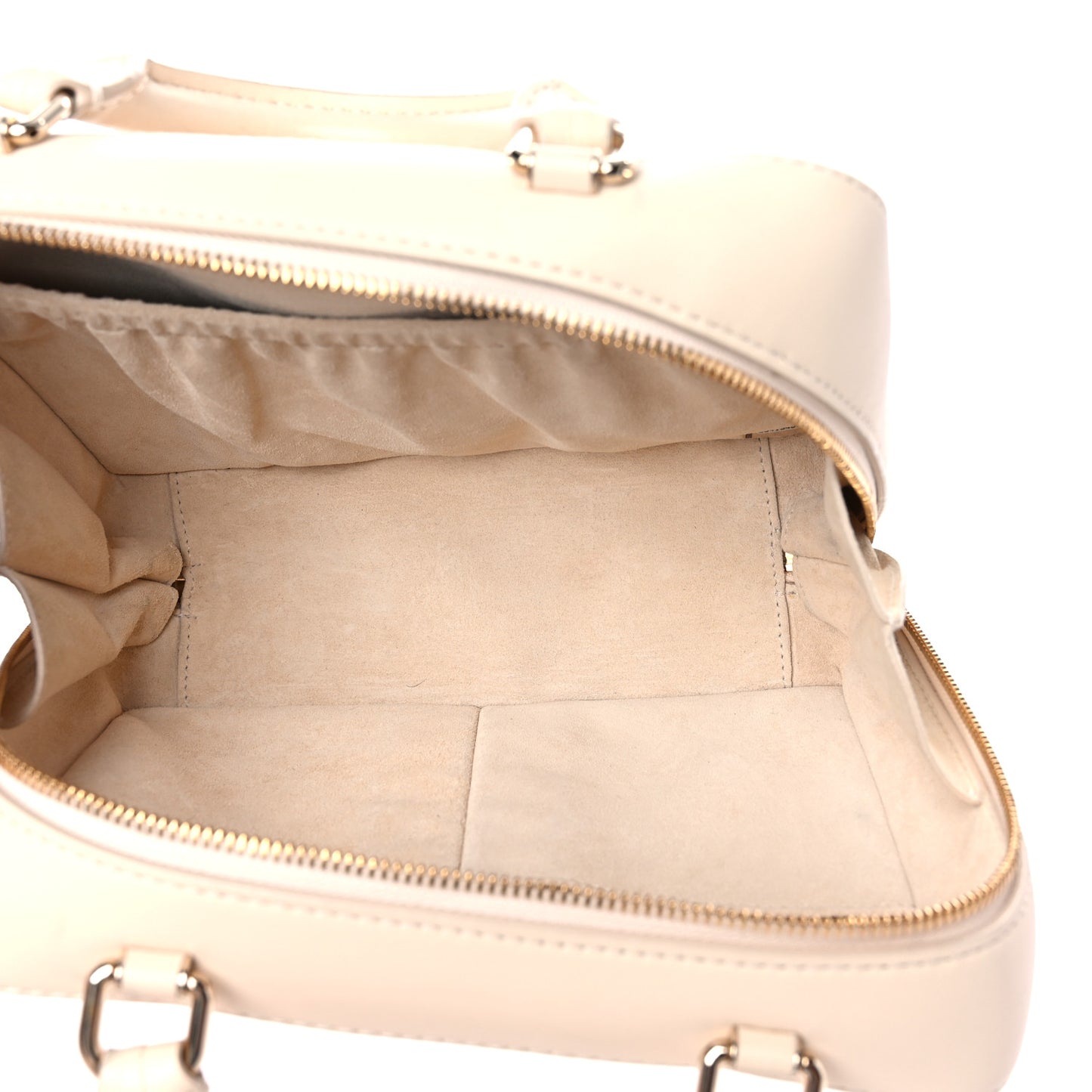 Calfskin Quilted Travel Kit Vanity Case Beige