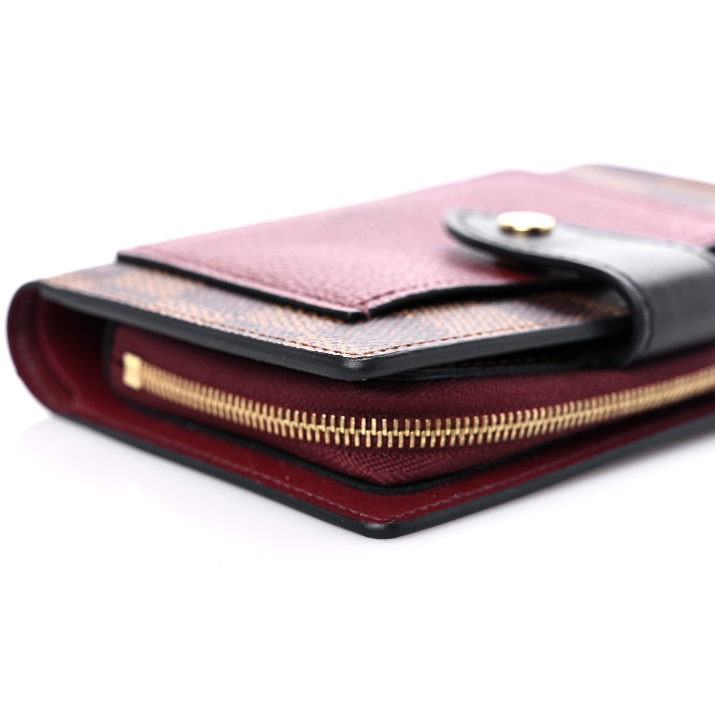 Damier Ebene Juliette Wallet Bordeaux Black
