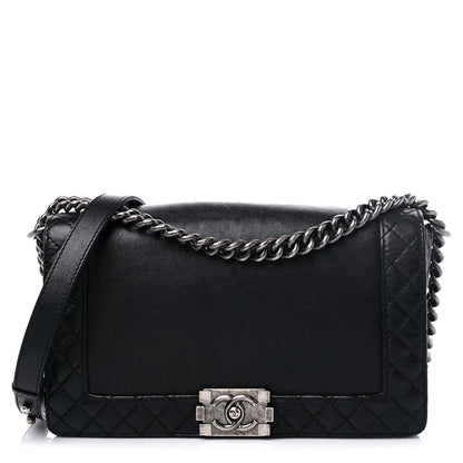 Chanel Calfskin New Medium Boy Reverso Flap Black 1 of 15
