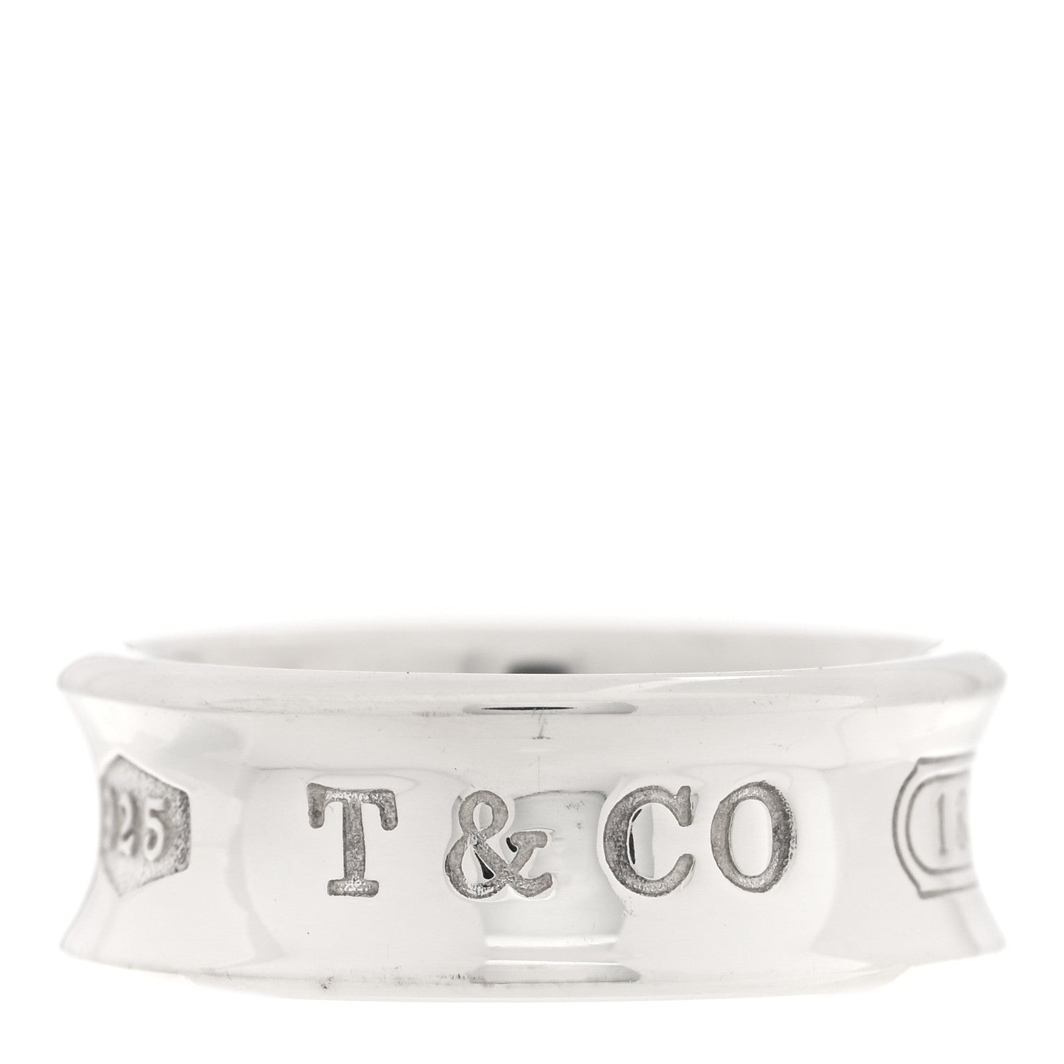 Tiffany Sterling Silver 1837 Band Ring 49 5 1 of 5