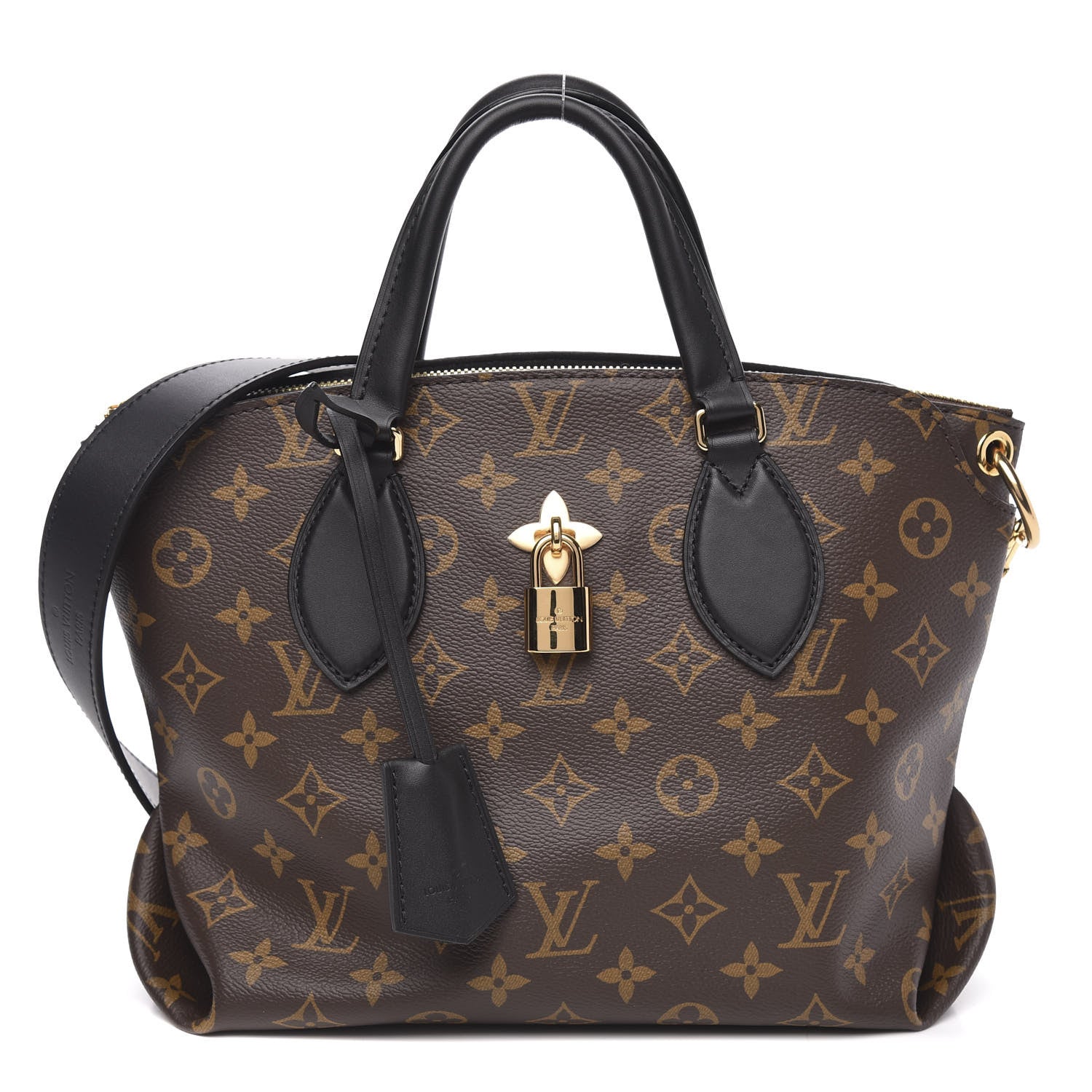 Louis Vuitton Monogram Flower Zipped Tote PM Black 1 of 9