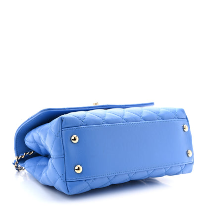 Chanel Caviar Quilted Mini Coco Handle Flap Blue 4 of 10