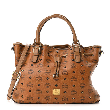 MCM Visetos Studded Medium Drawstring Shopper Cognac 1 of 21