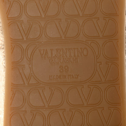 Valentino Garavani Metallic Pebbled Calfskin Vlogo Espadrille Mules 39 Platino 7 of 10