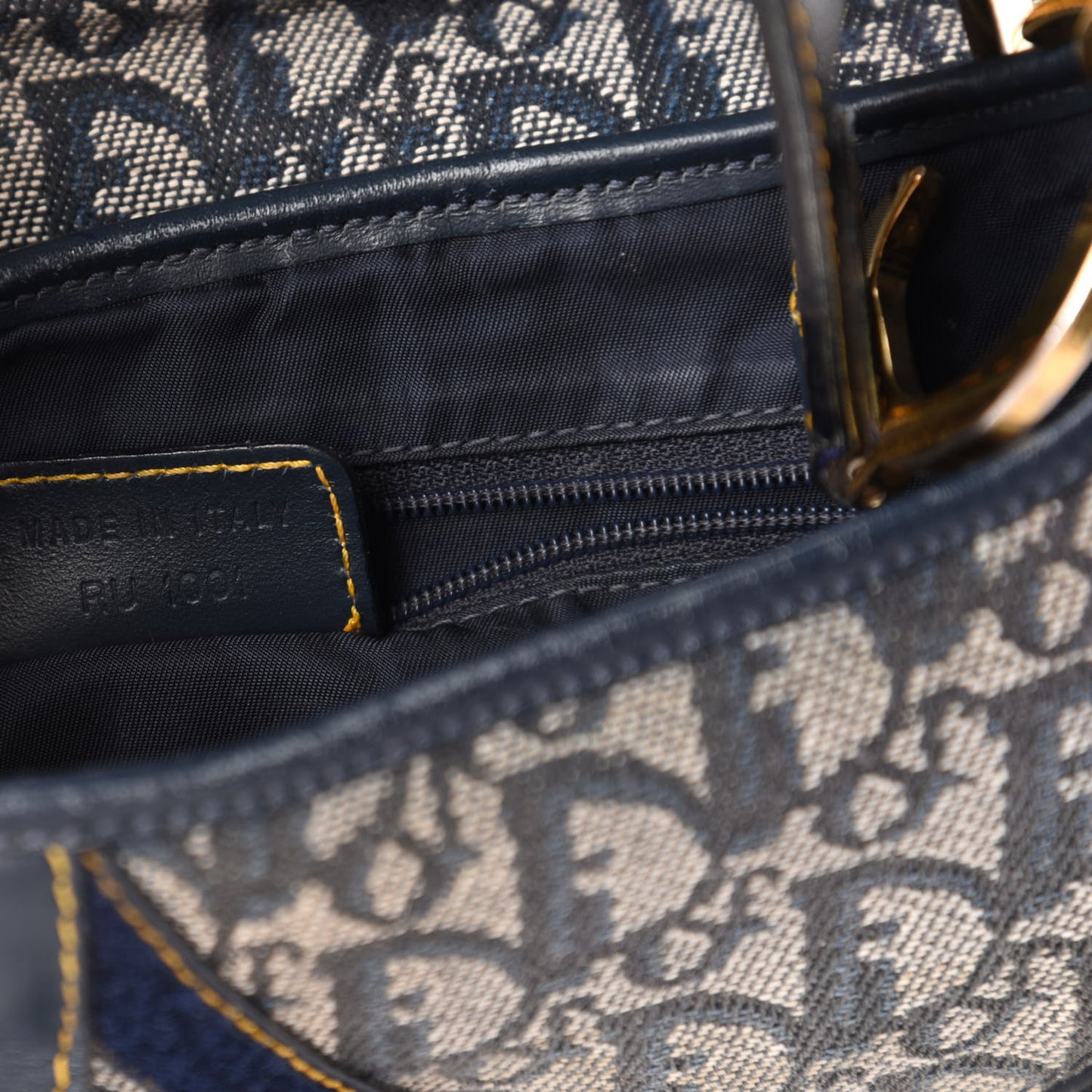 Monogram Double Saddle Bag Navy Blue