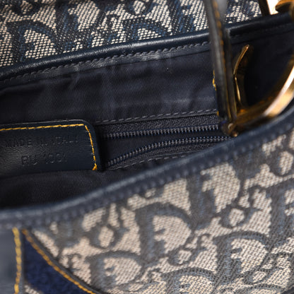 Christian Dior Monogram Double Saddle Bag Navy Blue 9 of 10