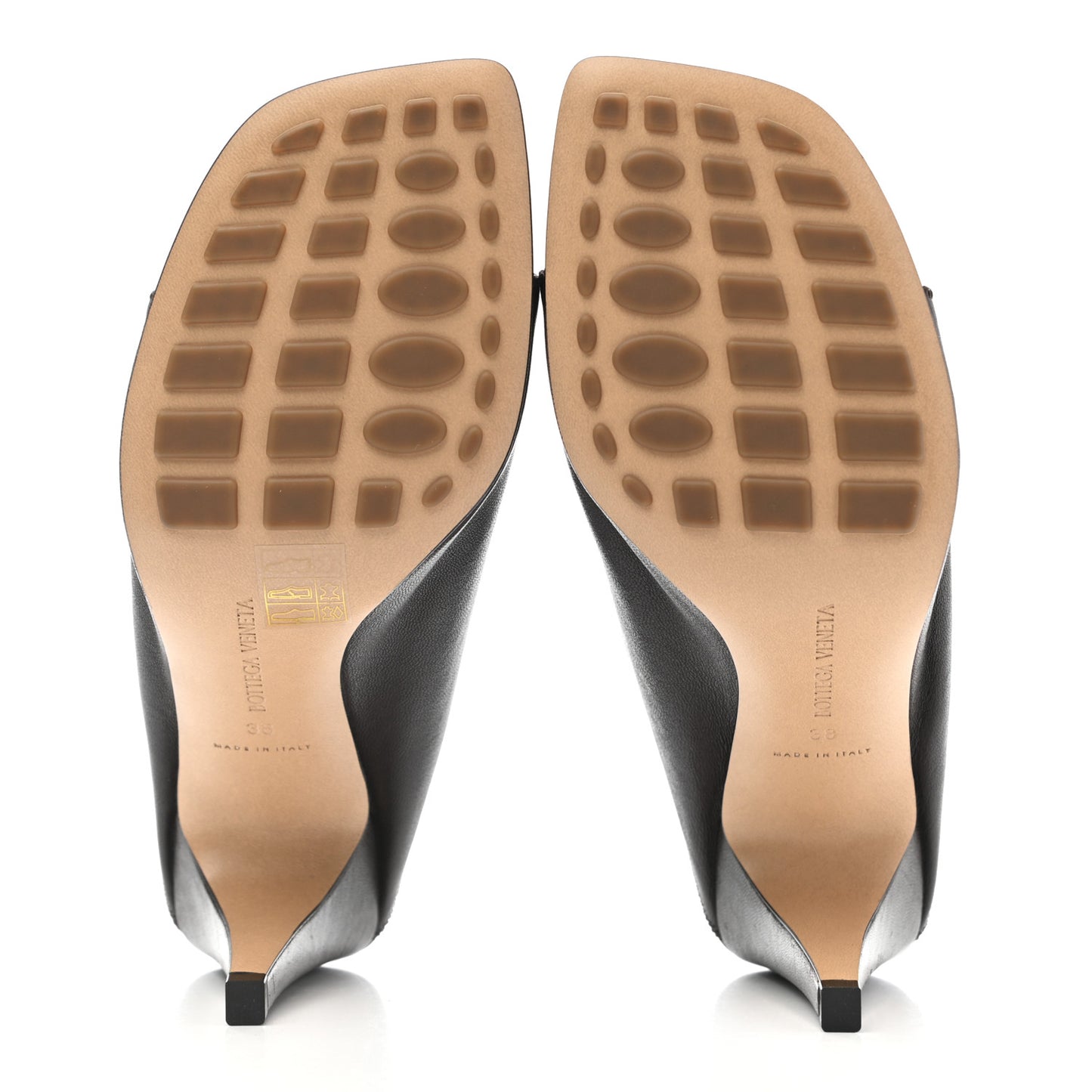 Nappa Square Toe Slip-On Mule Sandals 38 Brown