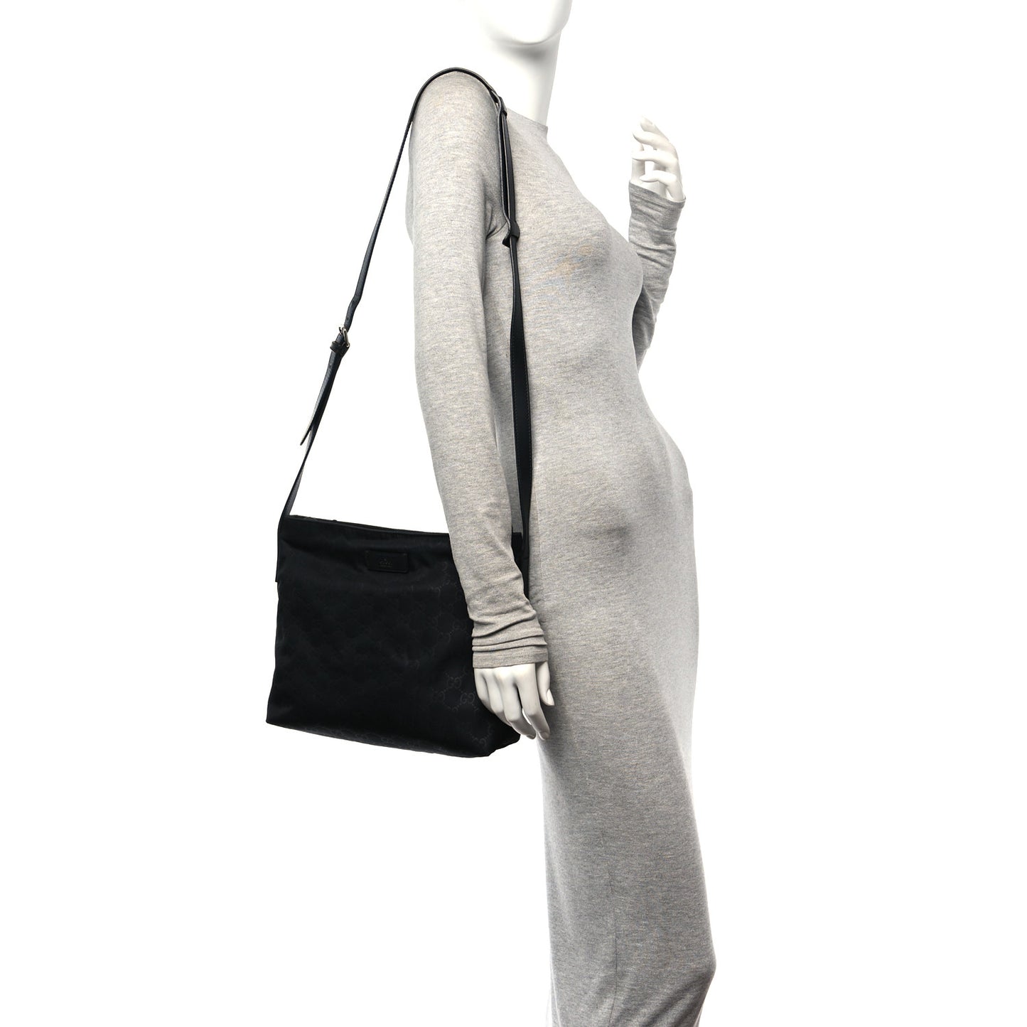 Nylon Monogram Messenger Black