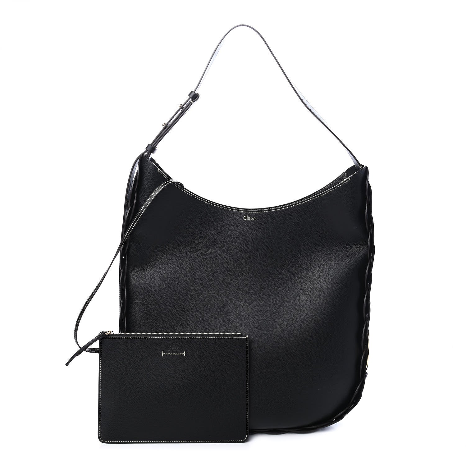 Chloe Small Grain Smooth Calfskin Large Darryl Hobo Black 1 of 10