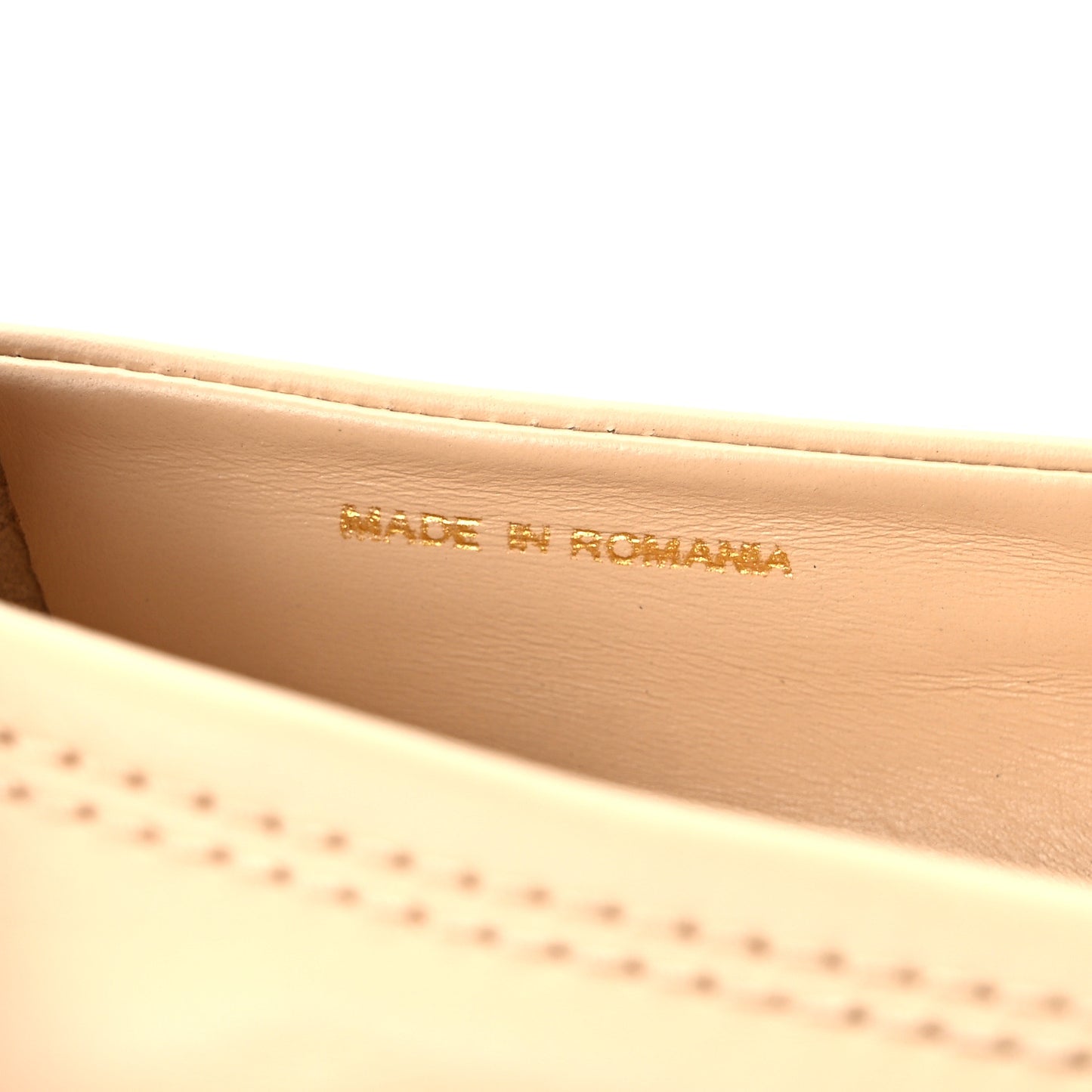 Lambskin Cap Toe CC Uniform Ballerina Flats 35.5 Beige Black