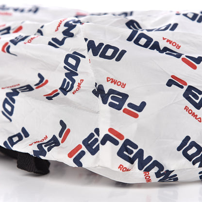 Fendi X FILA Calfskin Mania Backpack Help Bag Charm White Blueberry Multicolor 13 of 15