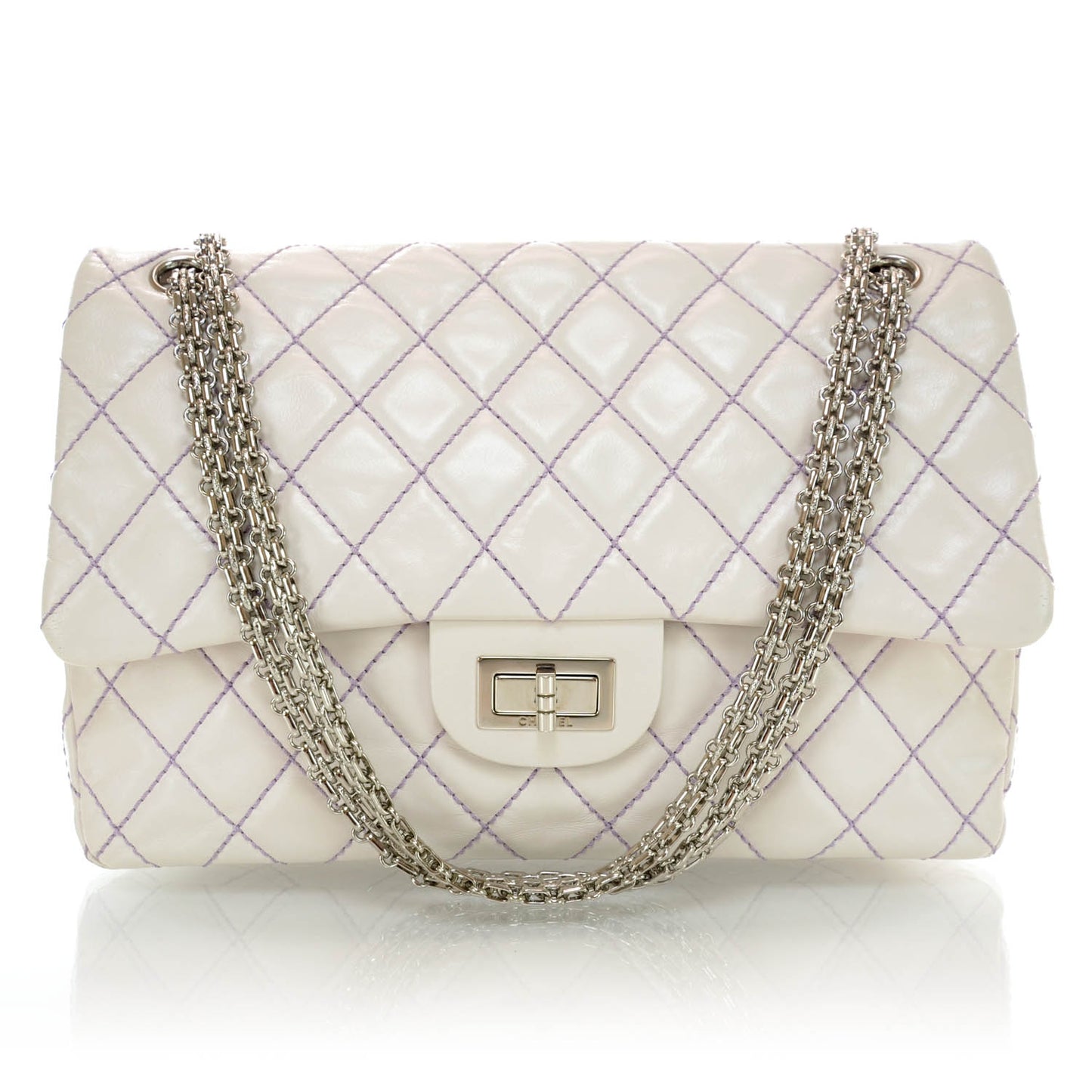 Calfskin Lilac Surpique 2.55 Reissue 226 Flap Ivory