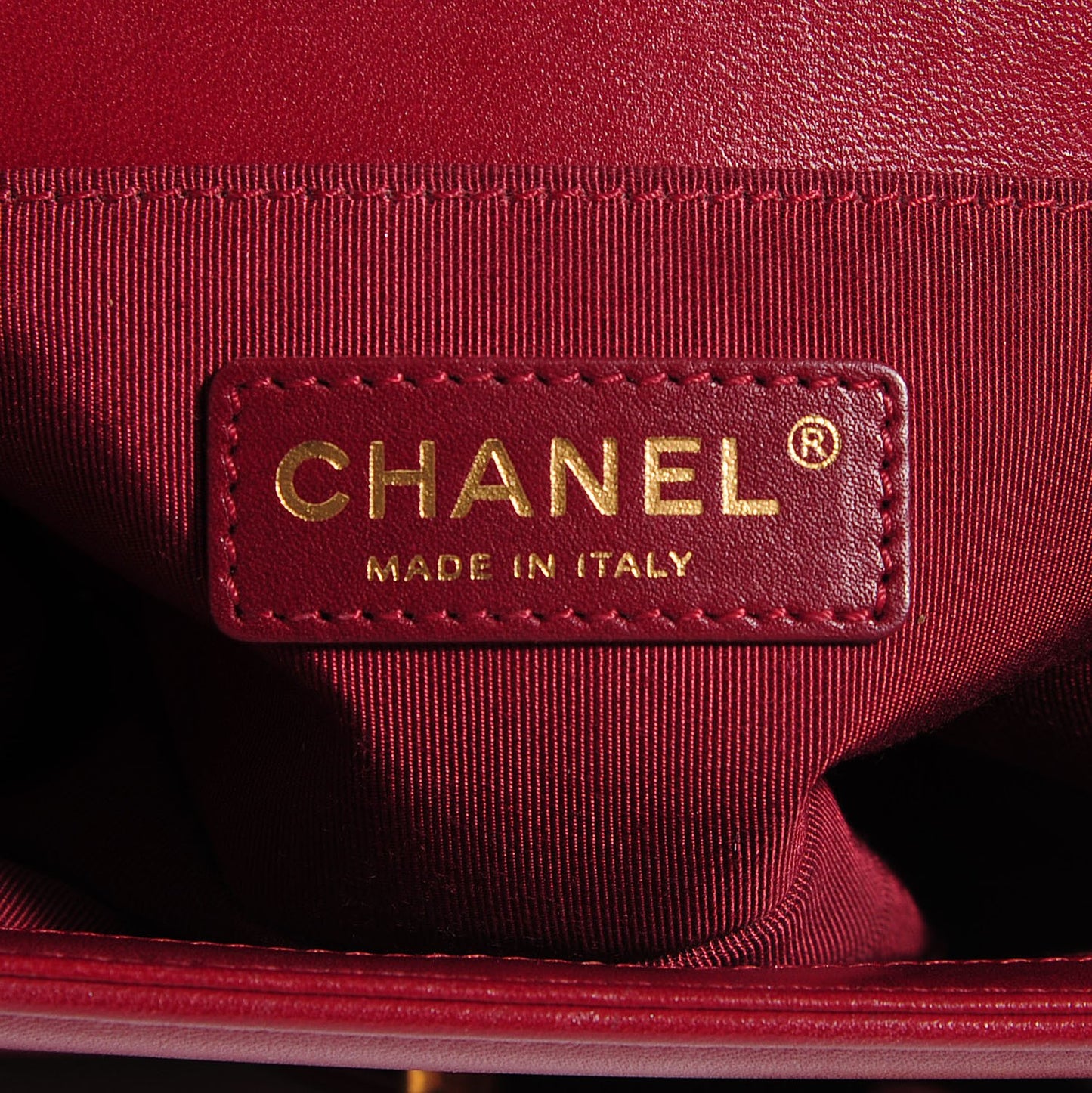 Lambskin Quilted Small Boy Flap Burgundy