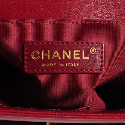 Chanel Lambskin Quilted Small Boy Flap Burgundy 6 of 8