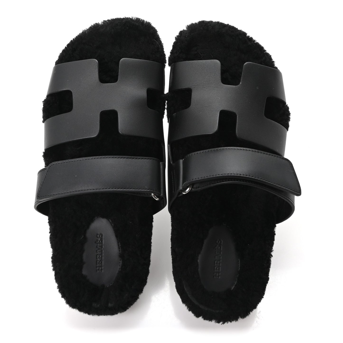 Calfskin Woolskin Womens Chypre Sandals 39 Black