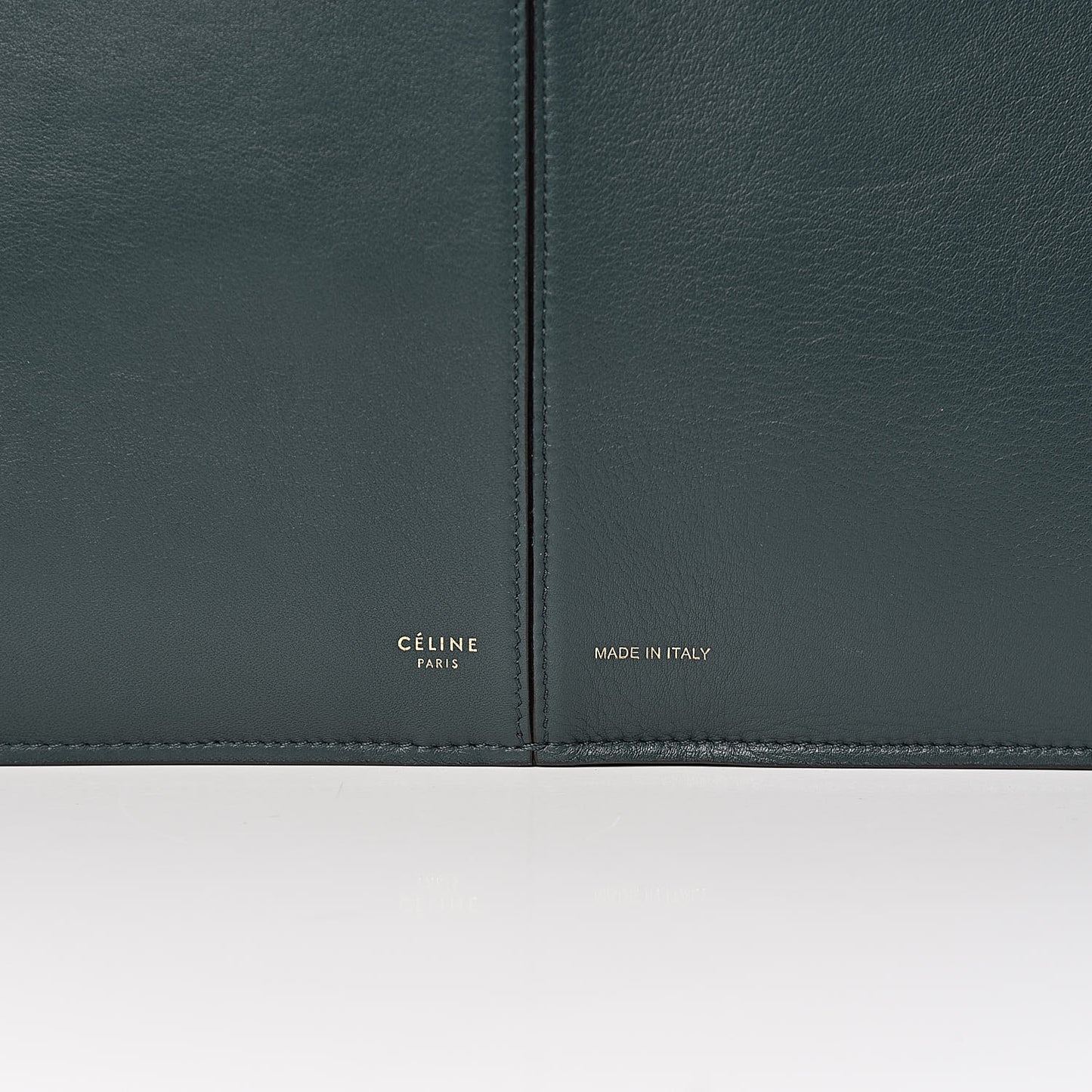 Calfskin Medium Tri-Fold Bag Bottle Green