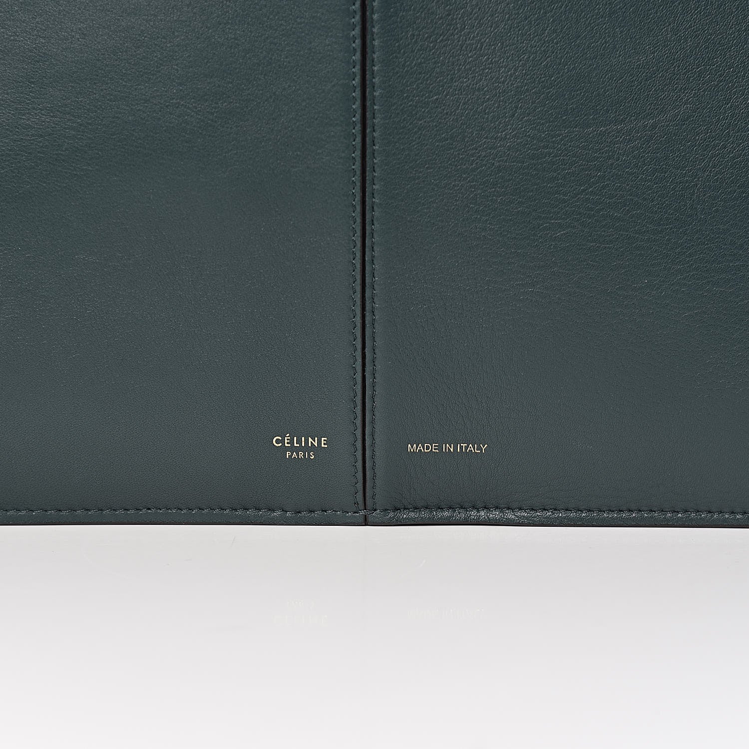 Celine Calfskin Medium Tri-Fold Bag Bottle Green 8 of 13