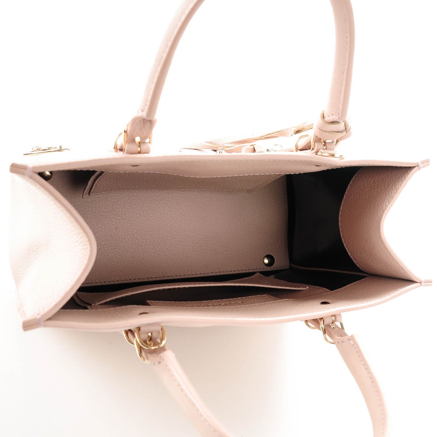 Grained Calfskin Gold Metallic Edge Hardware Papier Mini A4 Tote