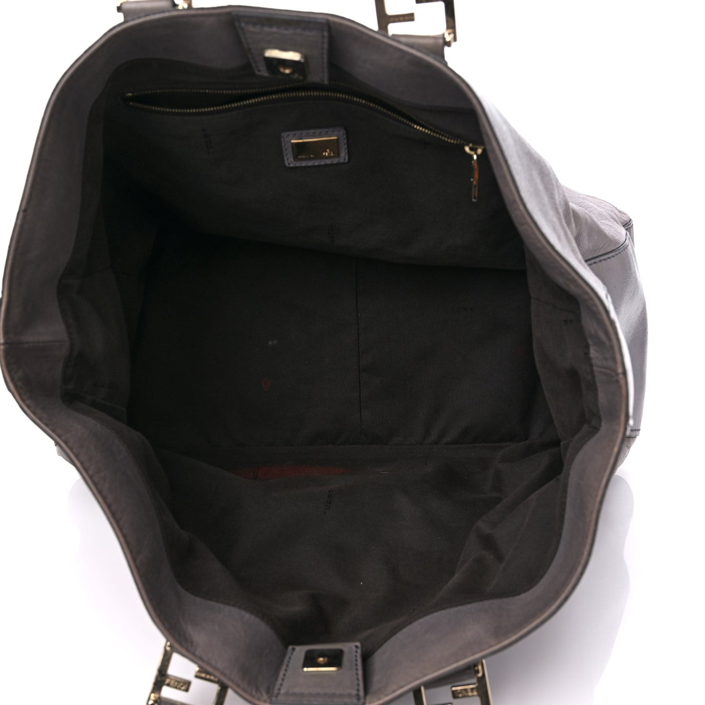 Vitello Acqua Large Twins Tote Grigio Scuro