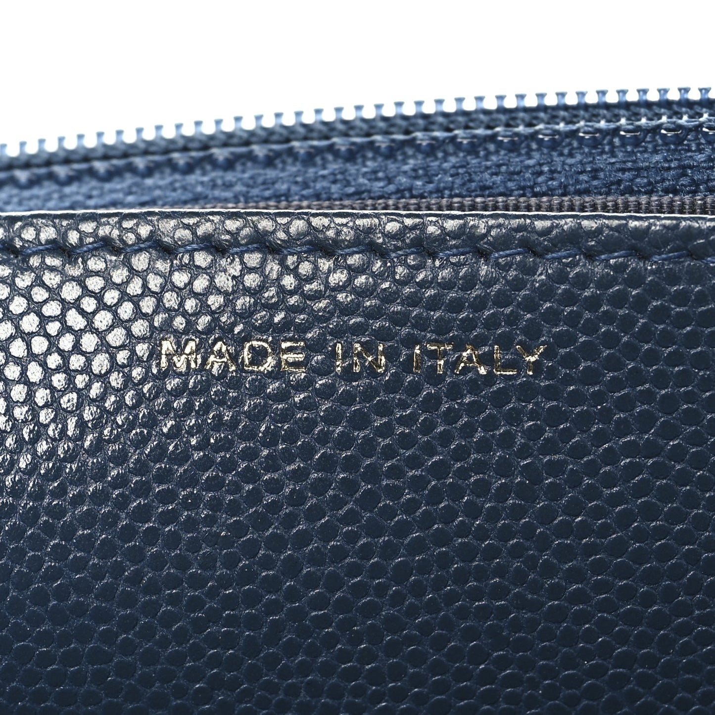 Caviar Quilted Wallet on Chain WOC Blue