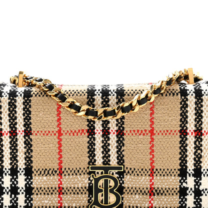 Burberry Calfskin Boucle Check Small Lola Chain Bag Archive Beige 8 of 11