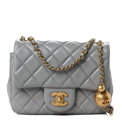 Chanel Lambskin Quilted Mini Pearl Crush Flap Light Grey 1 of 10