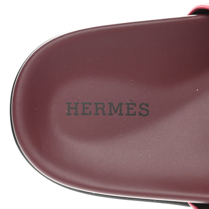 Hermes Suede Goatskin Womens Chypre Sandals 36 Rouge Marsala 6 of 9