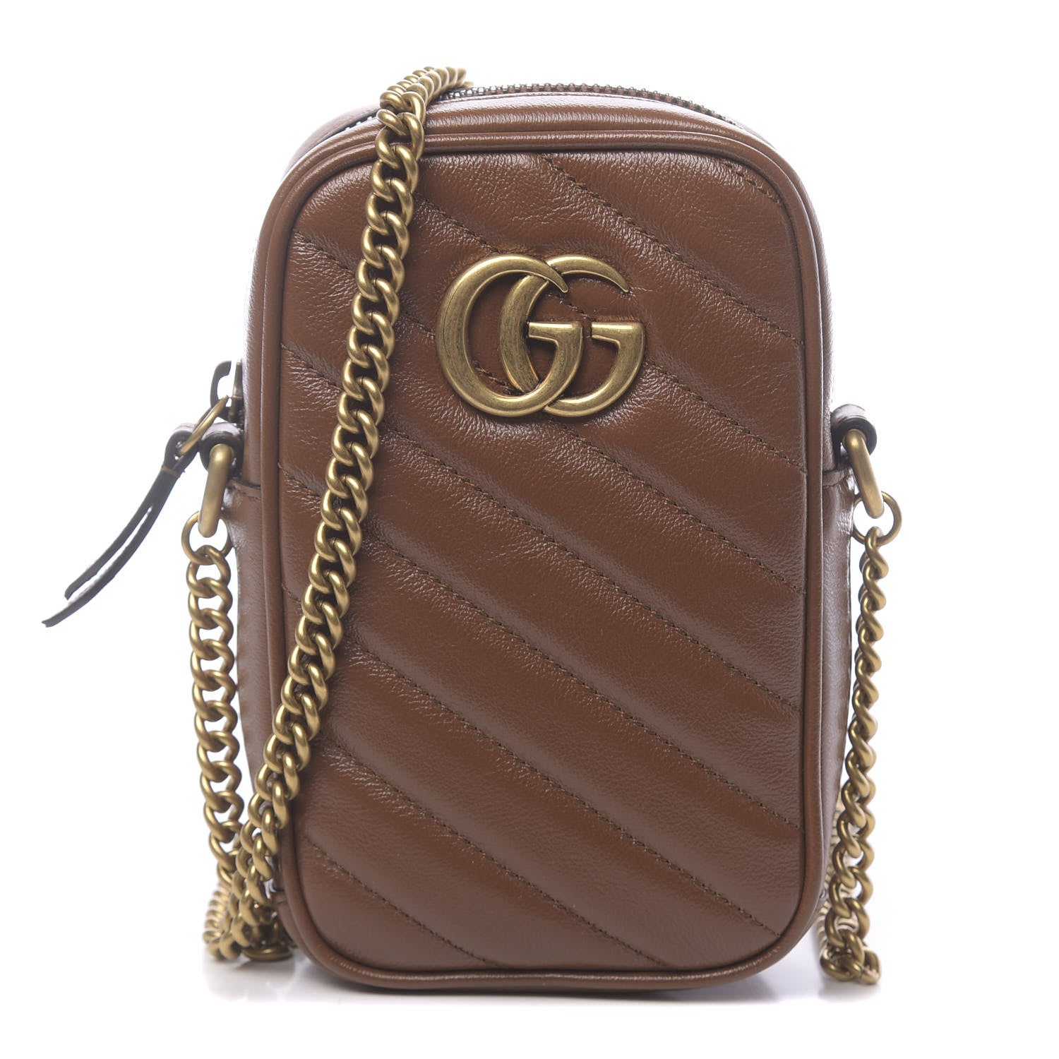 Gucci Azalea Calfskin Matelasse Diagonal Mini GG Marmont Crossbody Bag Cuir 1 of 11