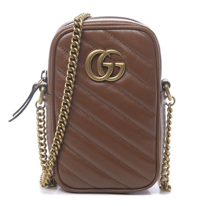 Gucci Azalea Calfskin Matelasse Diagonal Mini GG Marmont Crossbody Bag Cuir 1 of 11