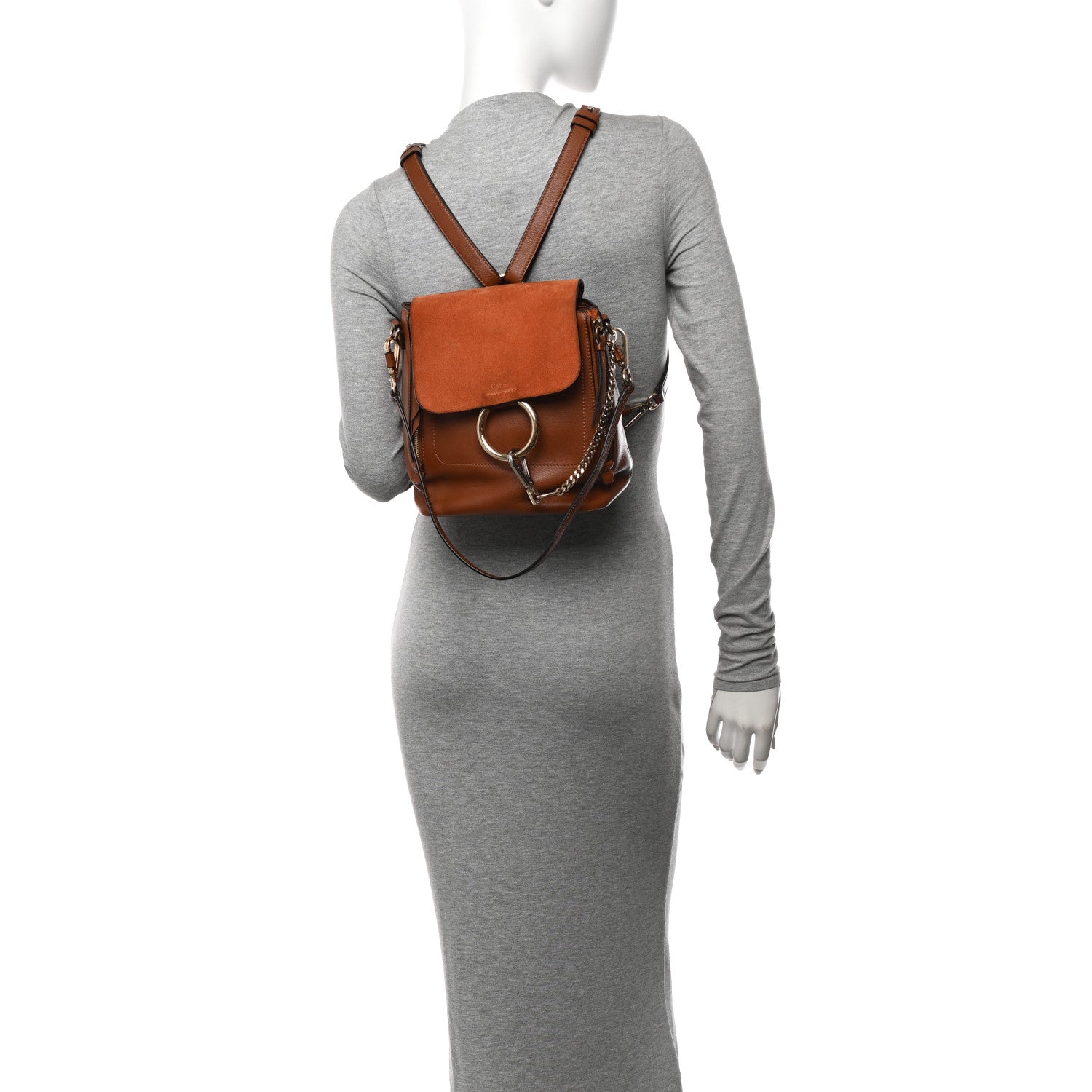 Chloe Suede Calfskin Small Faye Backpack Tan 2 of 11
