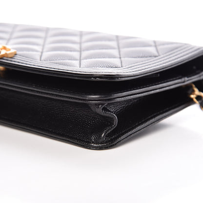 Chanel Caviar Quilted Boy Wallet On Chain WOC Black 6 of 12