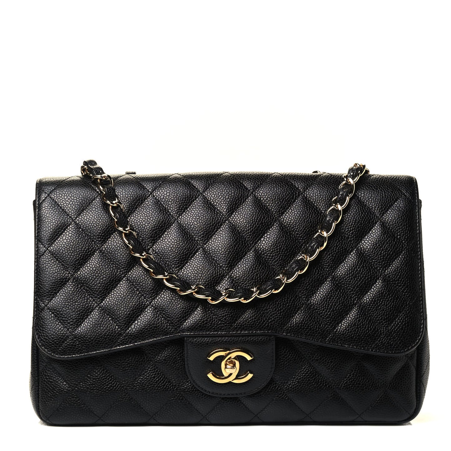 Caviar Quilted Jumbo Single Flap Black