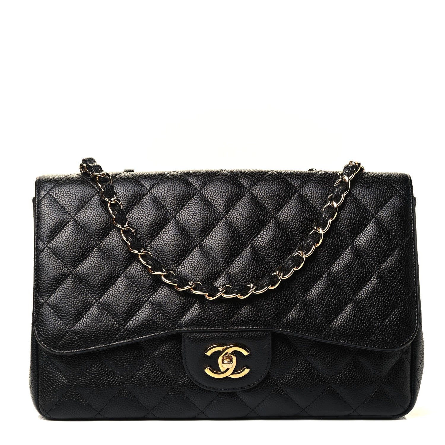 Chanel Caviar Quilted Jumbo Single Flap Black 1 of 4