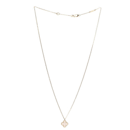 Van Cleef & Arpels 18K Yellow Gold Mother of Pearl Sweet Alhambra Pendant Necklace 2 of 7