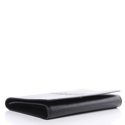 Saint Laurent Calfskin Monogram Large Belle De Jour Clutch Black 4 of 9