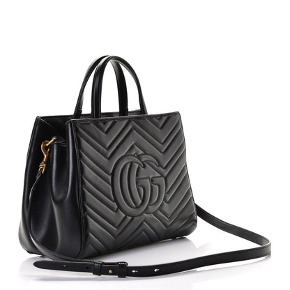 Gucci Calfskin Matelasse Small GG Marmont Tote Black 3 of 6