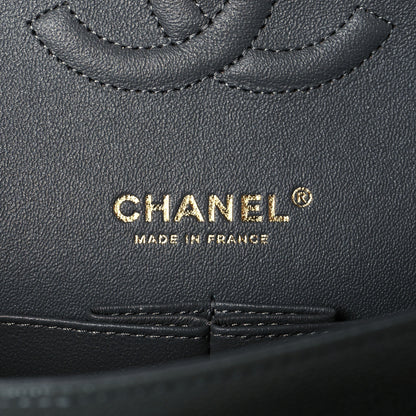 Chanel Caviar Chevron Quilted Medium Double Flap Dark Grey 6 of 11