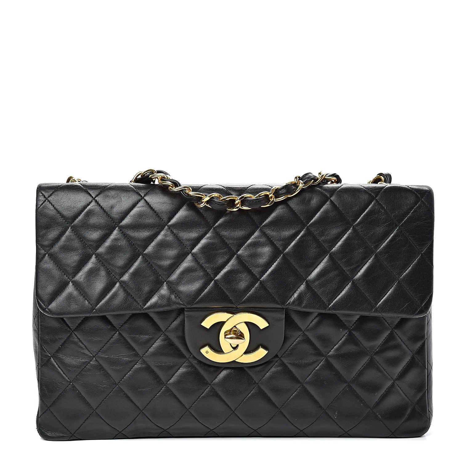 Chanel Lambskin Quilted XL Jumbo Single Flap Black 1 of 19