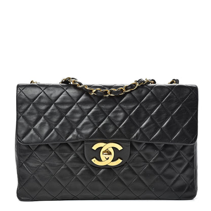 Chanel Lambskin Quilted XL Jumbo Single Flap Black 1 of 19
