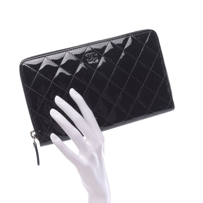 Chanel Patent Quilted Large Zip Around Organizer Wallet So Black 2 of 10