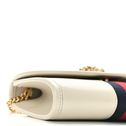 Gucci Textured Calfskin Web Mini Rajah Slim Flap Shoulder Bag Mystic White 9 of 11