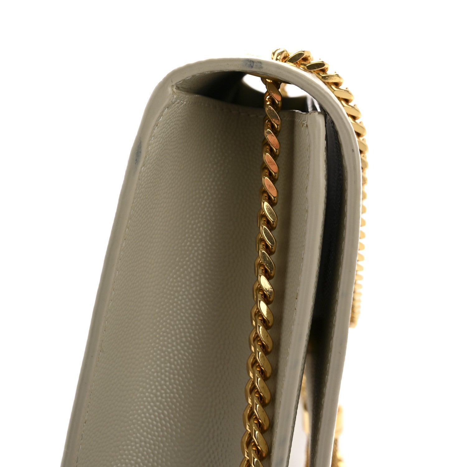 Saint Laurent Grain De Poudre Calfskin Medium Classic Monogram Kate Tassel Satchel Crema Soft 12 of 12