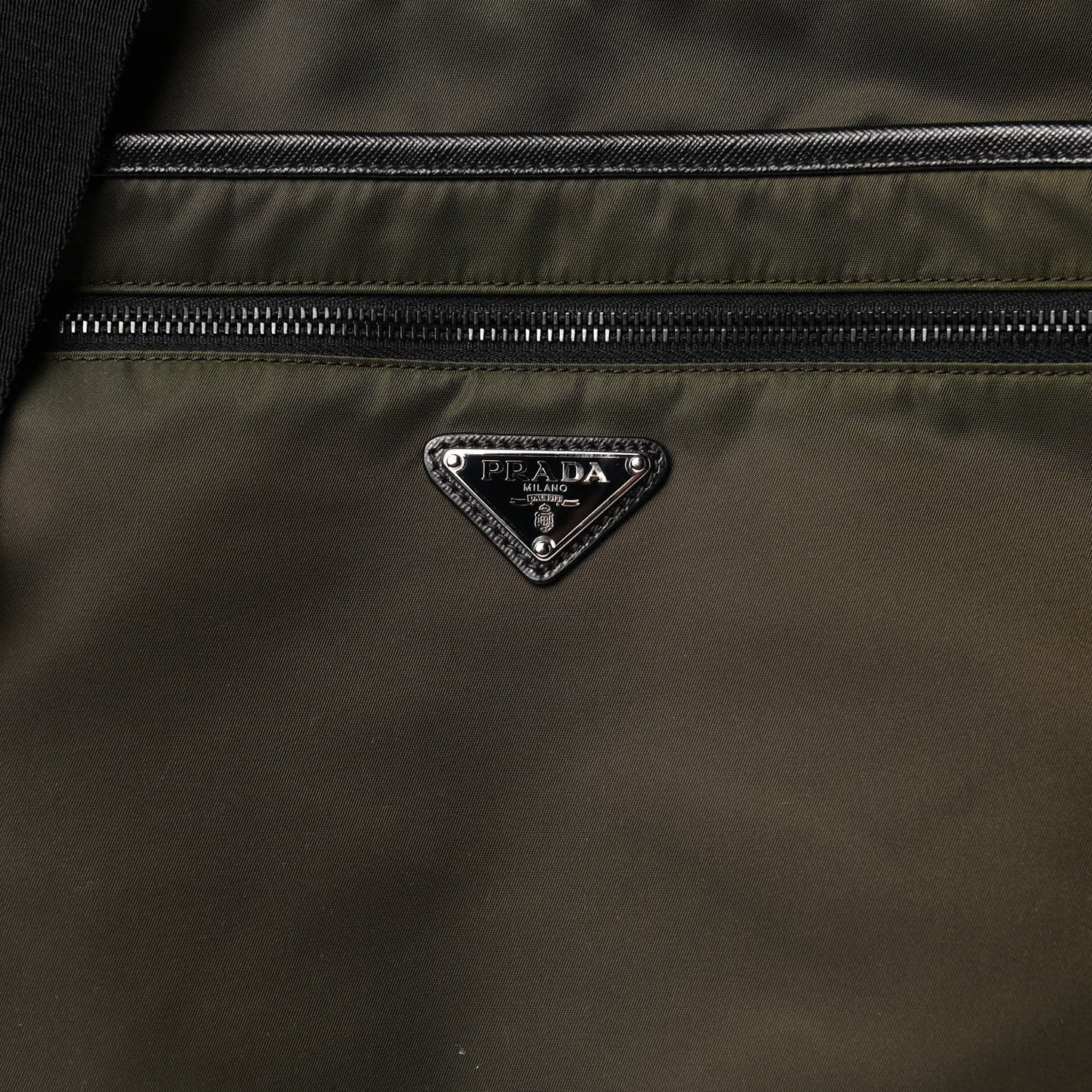 Tessuto Nylon Saffiano Messenger Bag Militare