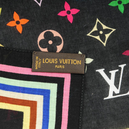 Louis Vuitton Cotton Multicolor Square Scarf Black 4 of 4