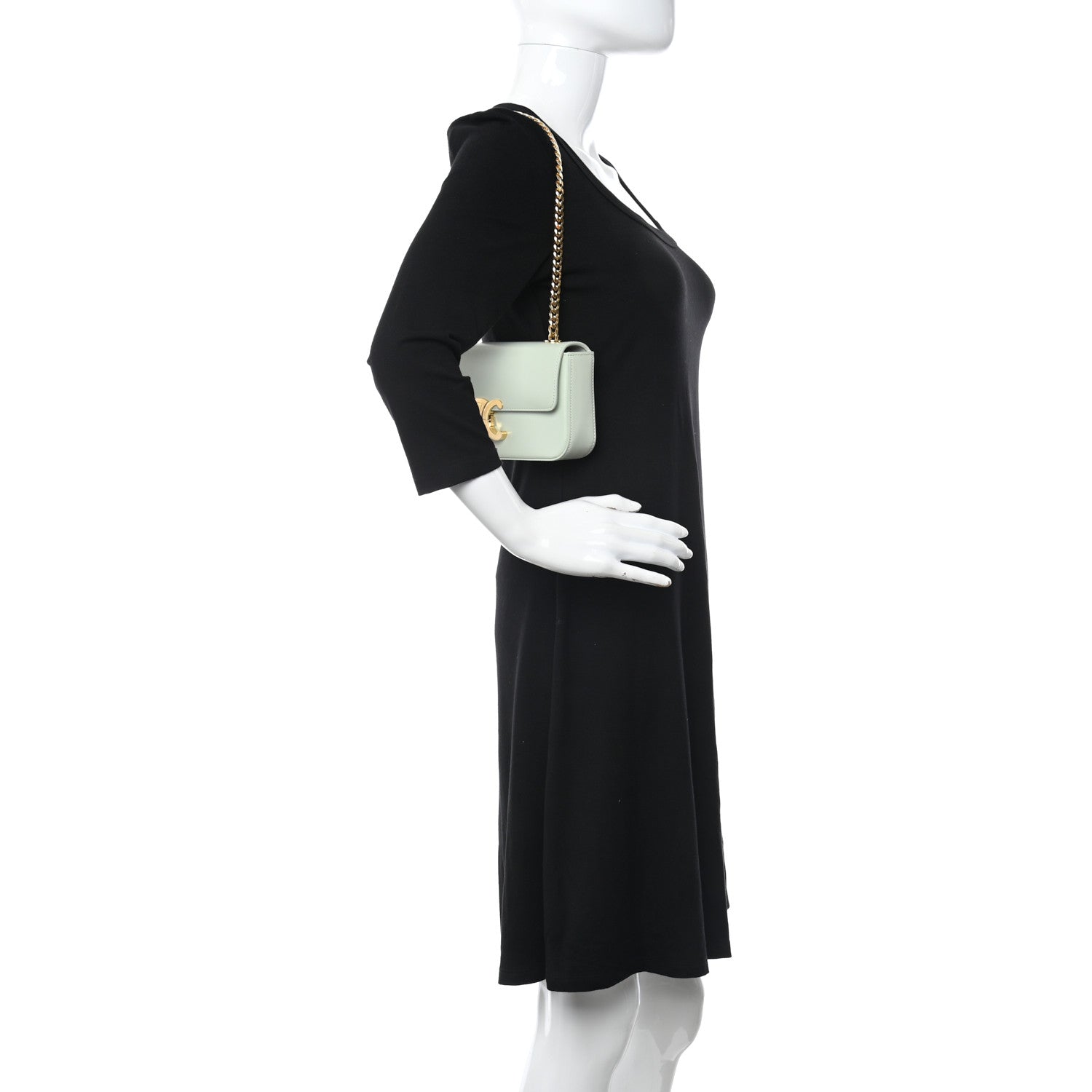 Celine Shiny Calfskin Triomphe Chain Shoulder Bag Jade 2 of 10