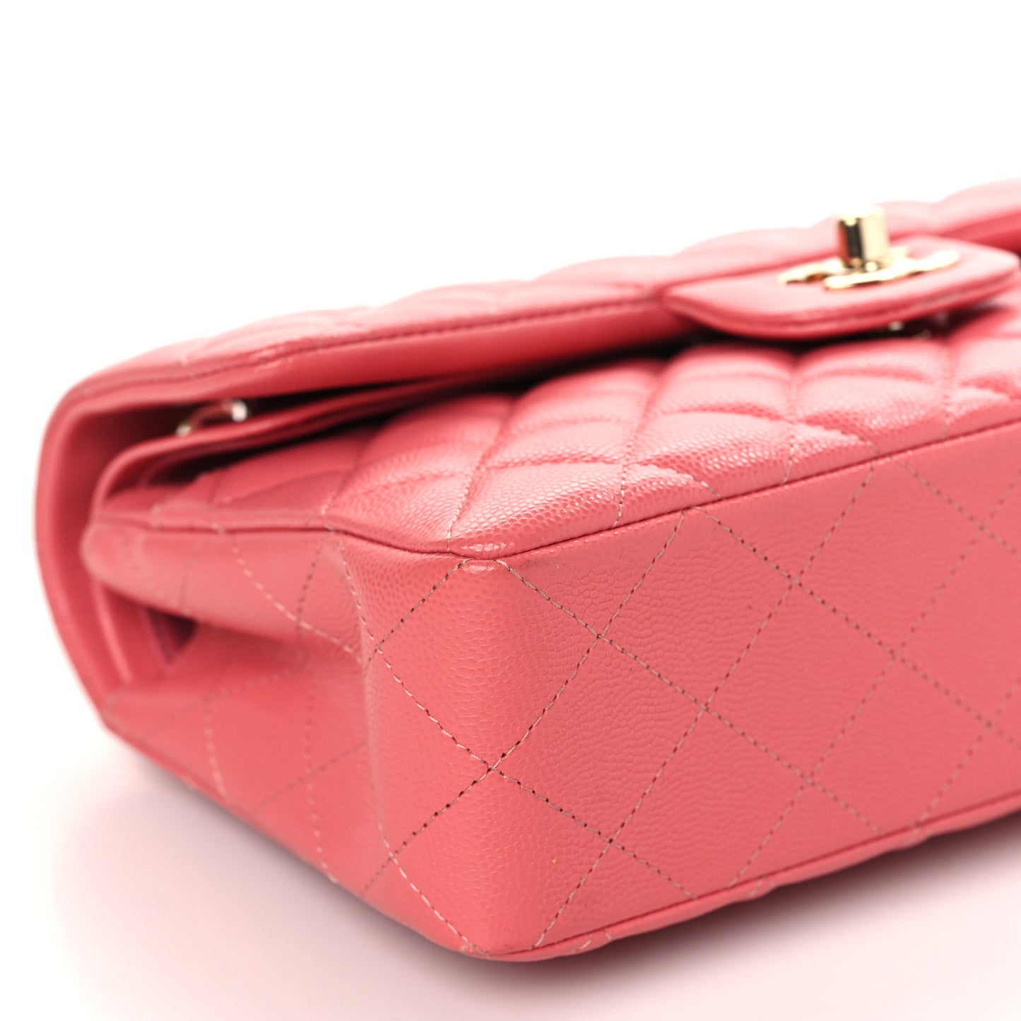 Caviar Quilted Small Double Flap Pink