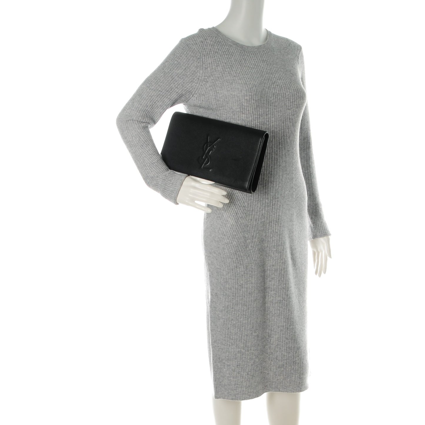 Calfskin Monogram Large Belle De Jour Clutch Black